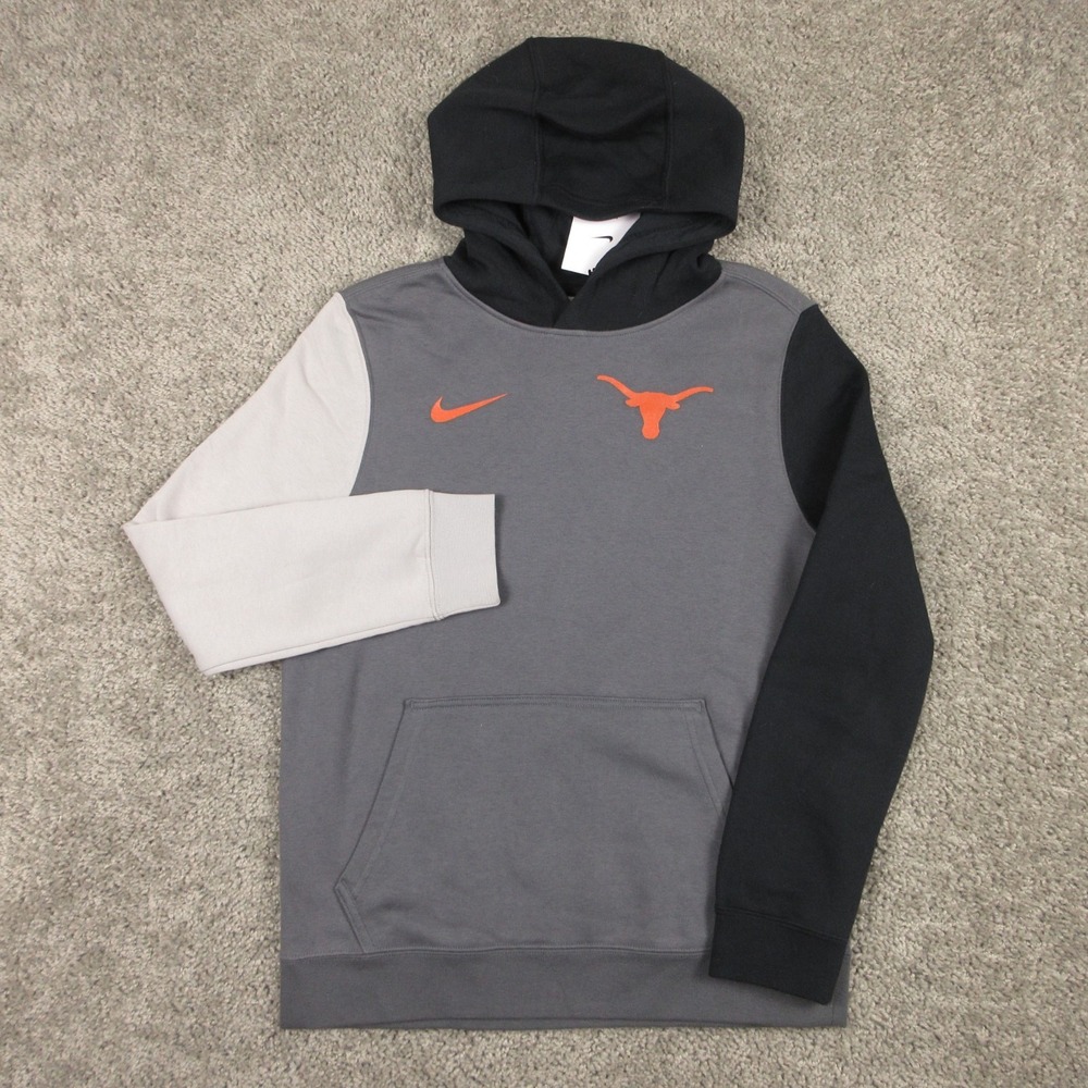 Texas Longhorns Sweater Boys Large Gray Hoodie Sweatshirt Nike Fleece Logo NCAA